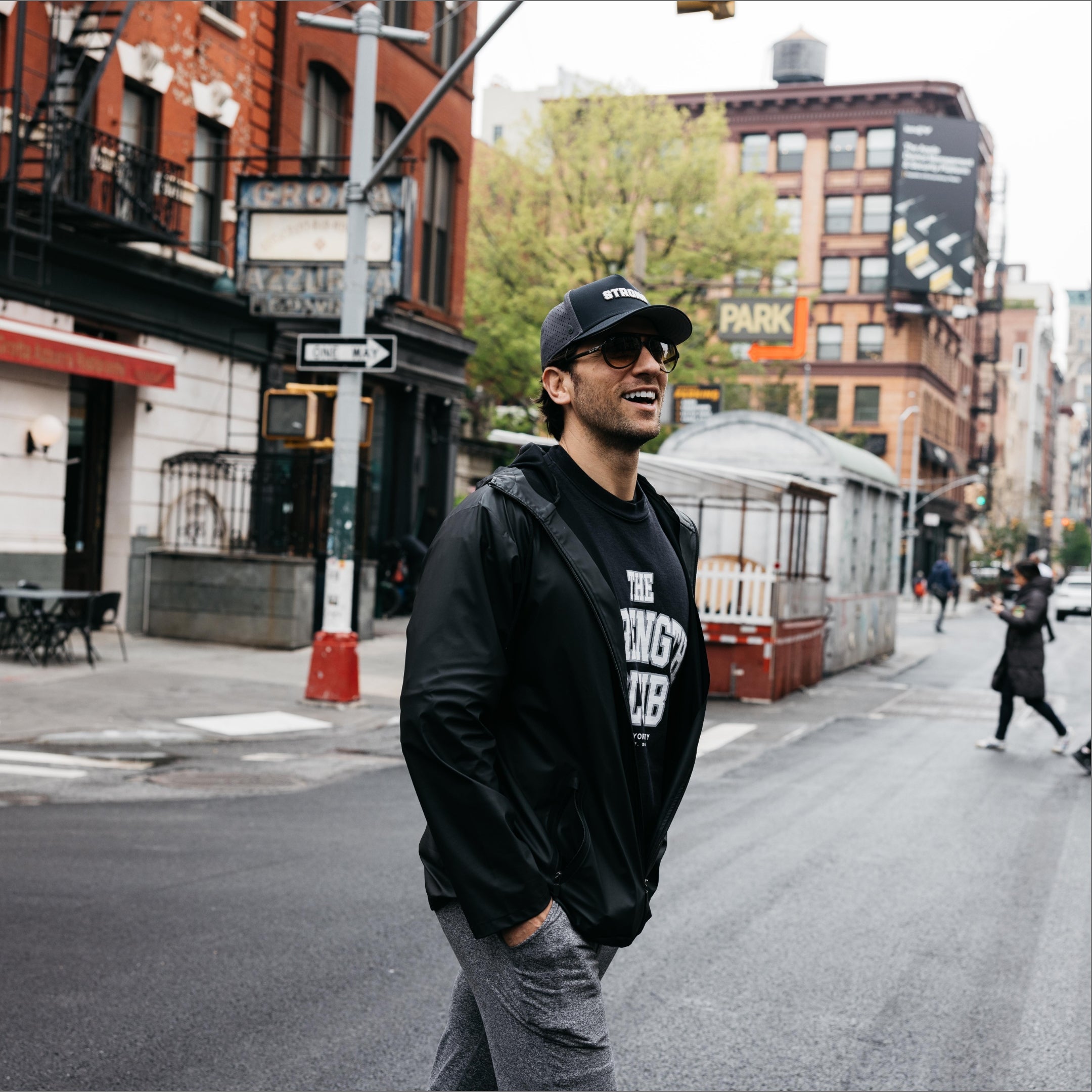 Kenny Santucci wearing a melin hat in New York City
